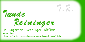 tunde reininger business card